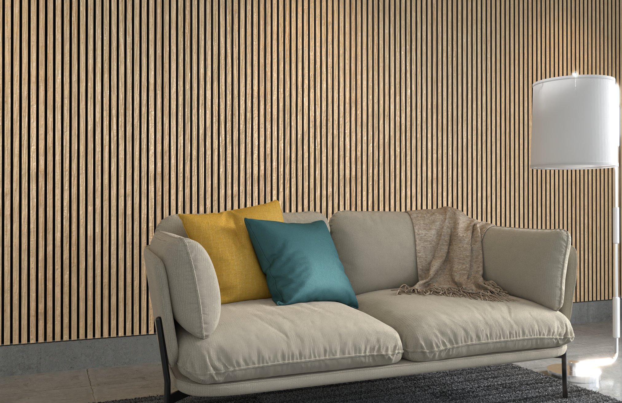Panel acustico y decorativo de madera tipo lambrin